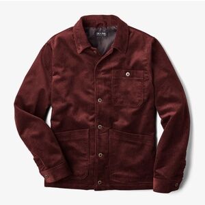 Burgundy corduroy menswear chore jacket